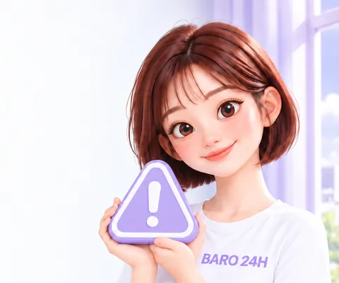 주의 표지판을 든 3D 인물